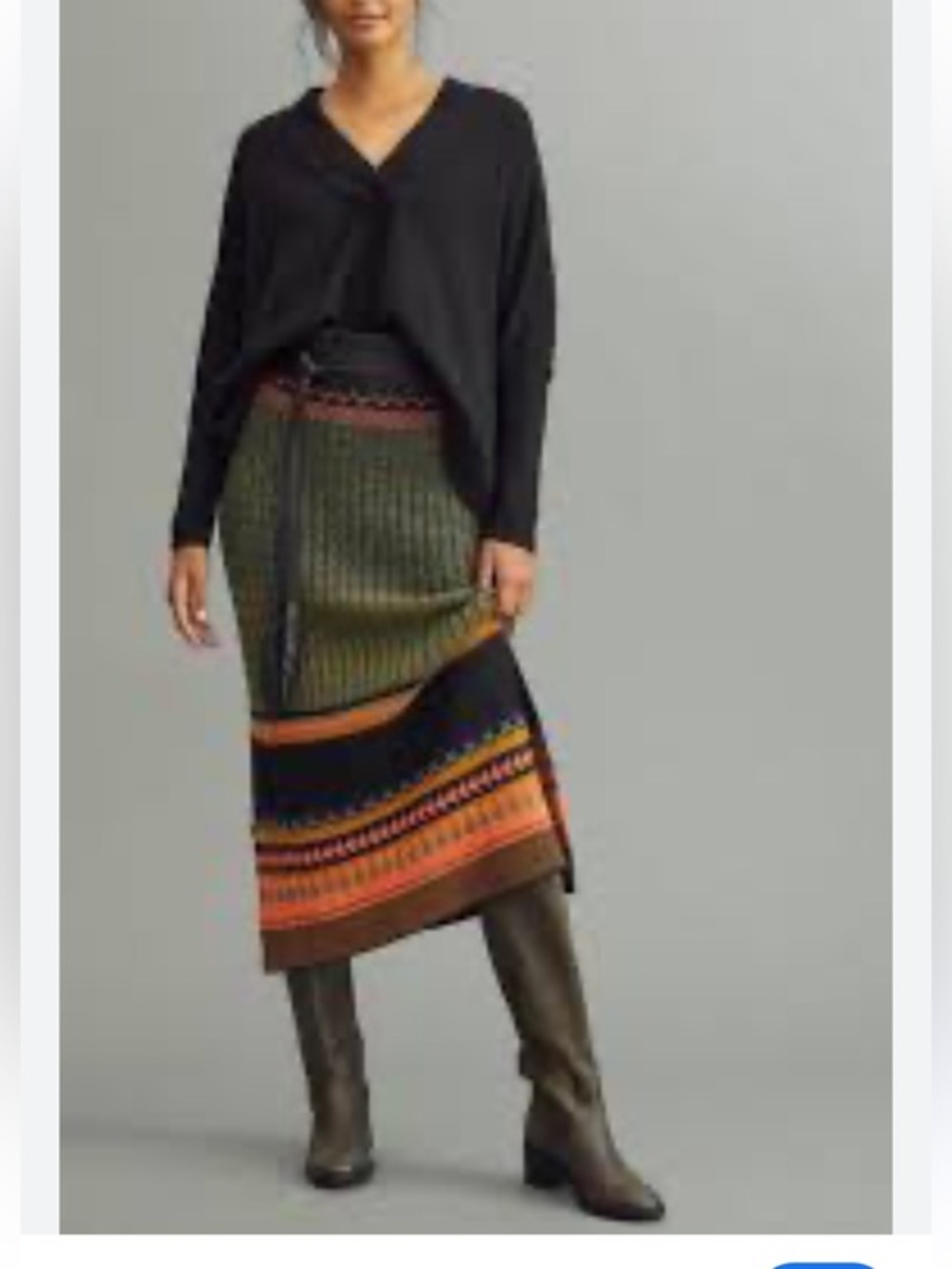 Anthropologie Slim Knit Midi Skirt Bl-nk Boho Indie Size S